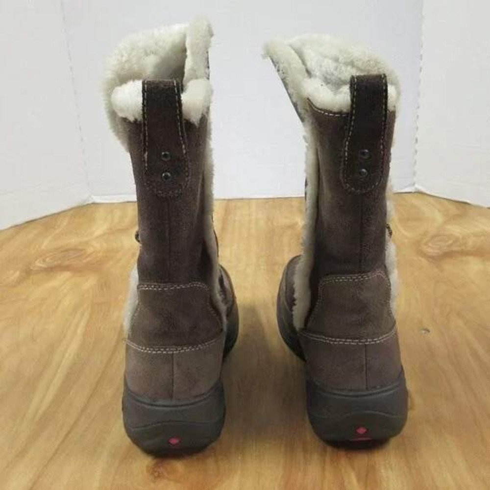 COLUMBIA Delancey Omni Shield Brown Suede Boots Womens 8.5 Omni-Grip Rubber Sole - Picture 4 of 14